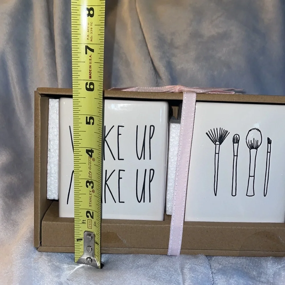Rae Dunn “Wake Up/Make Up” Ceramic Holders